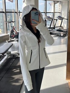 LU IUX Winter Waterproof Hooded Slim Outdoor Jacket Plus Fleece Soft Shell Jacket Zipper Cardigan Sports Jacket