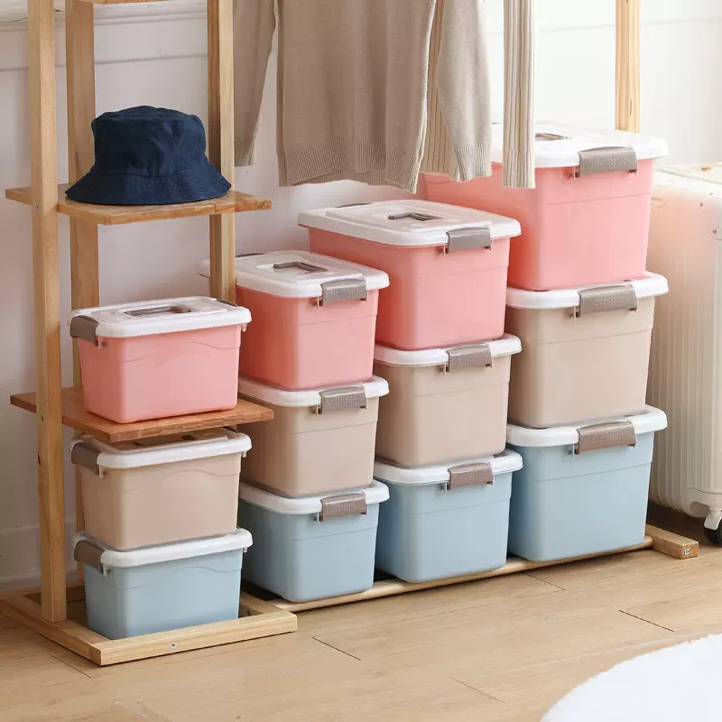 小收纳箱塑料装书加大号小号杂物衣服零食玩具储物箱车载家用跨境
