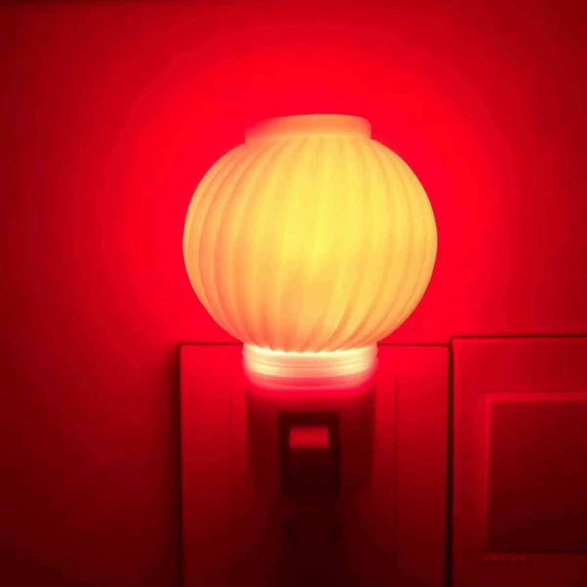 Red plug-in lamp, color night light, LED energy-saving wedding new home, Wangcai plug-in and always-on switch light
