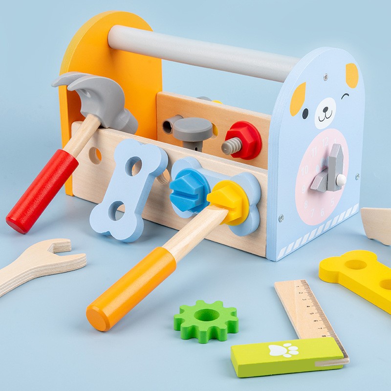 Juguete de destornillador de imitación para niños, juego de herramientas de madera con tuercas y tornillos, regalo para niños.
