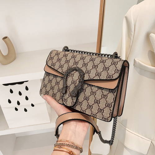 Fashion Bacchus Bag for Women  New Retro Print Chain Bag Trend Crossbody Bag Shoulder Bag Small Square Bag