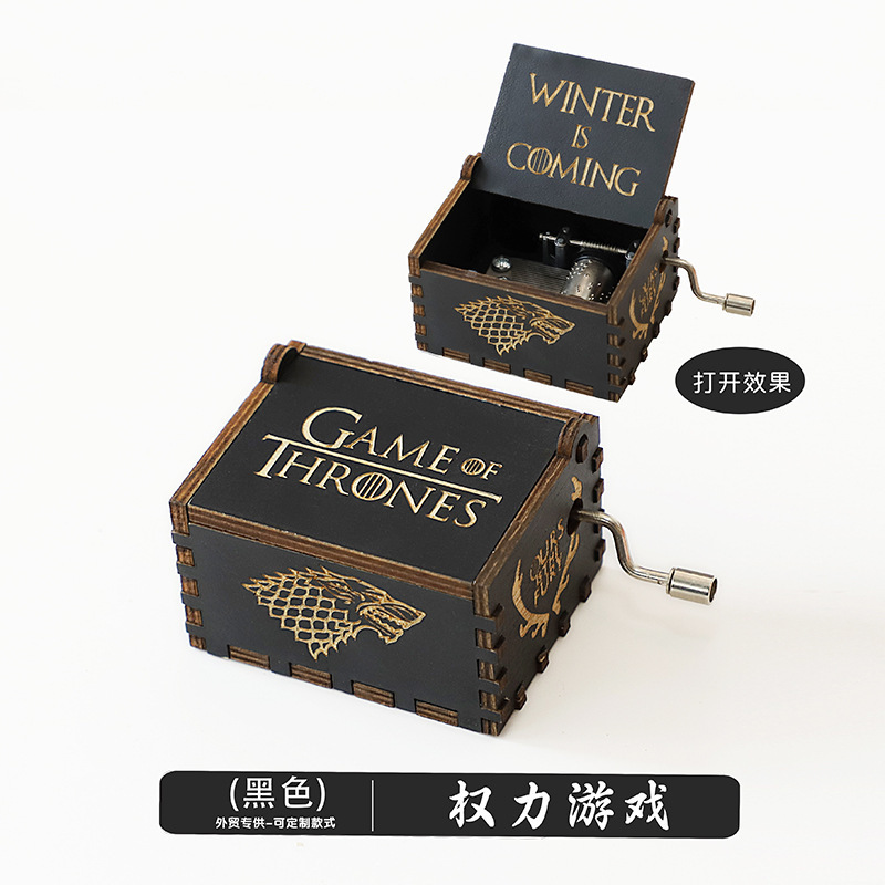 木製オルゴール置物クラシック彫刻手回し音楽ボックスクリスマス工芸品プレゼント現物|undefined