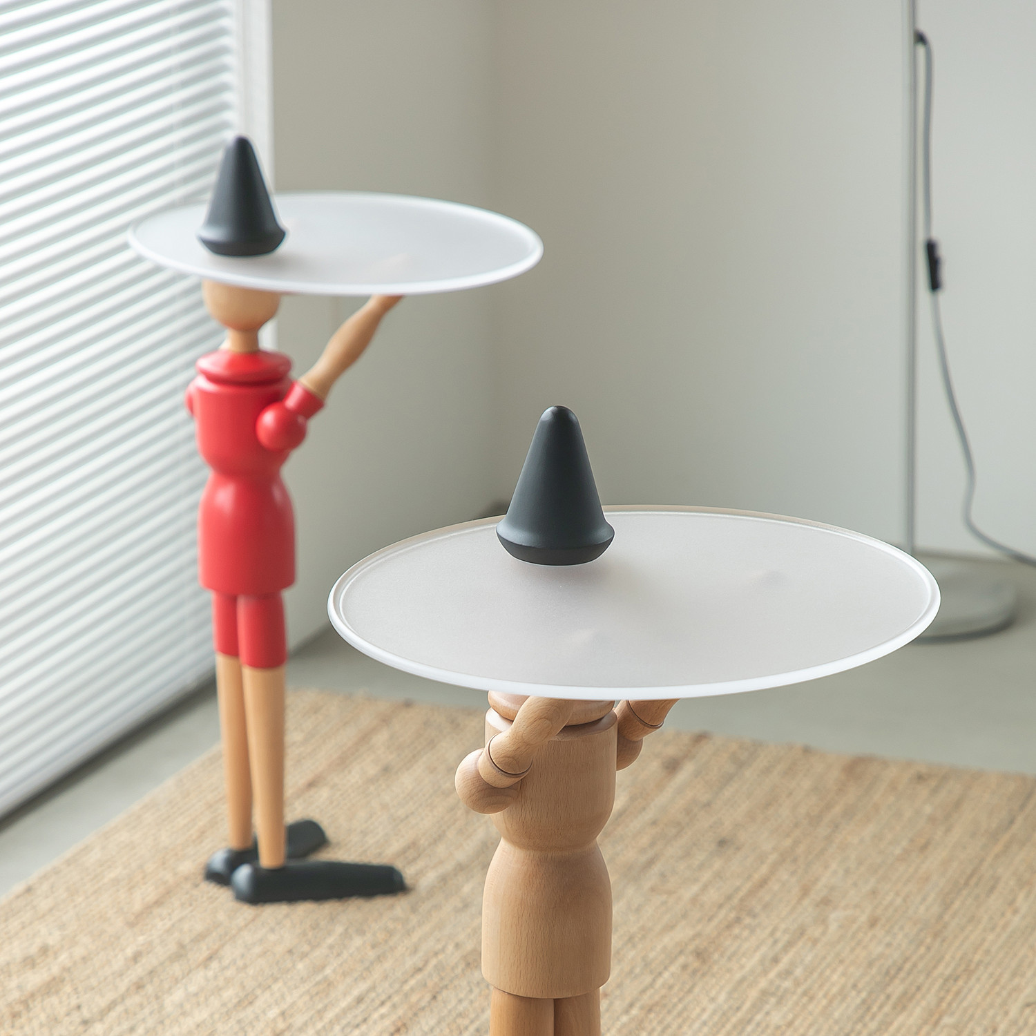 Cute Animated Pinocchio Coffee Table,Modern Minimalist Master Design,Internet Celebrity Solid Wood Coffee Table,Detachable Side Table