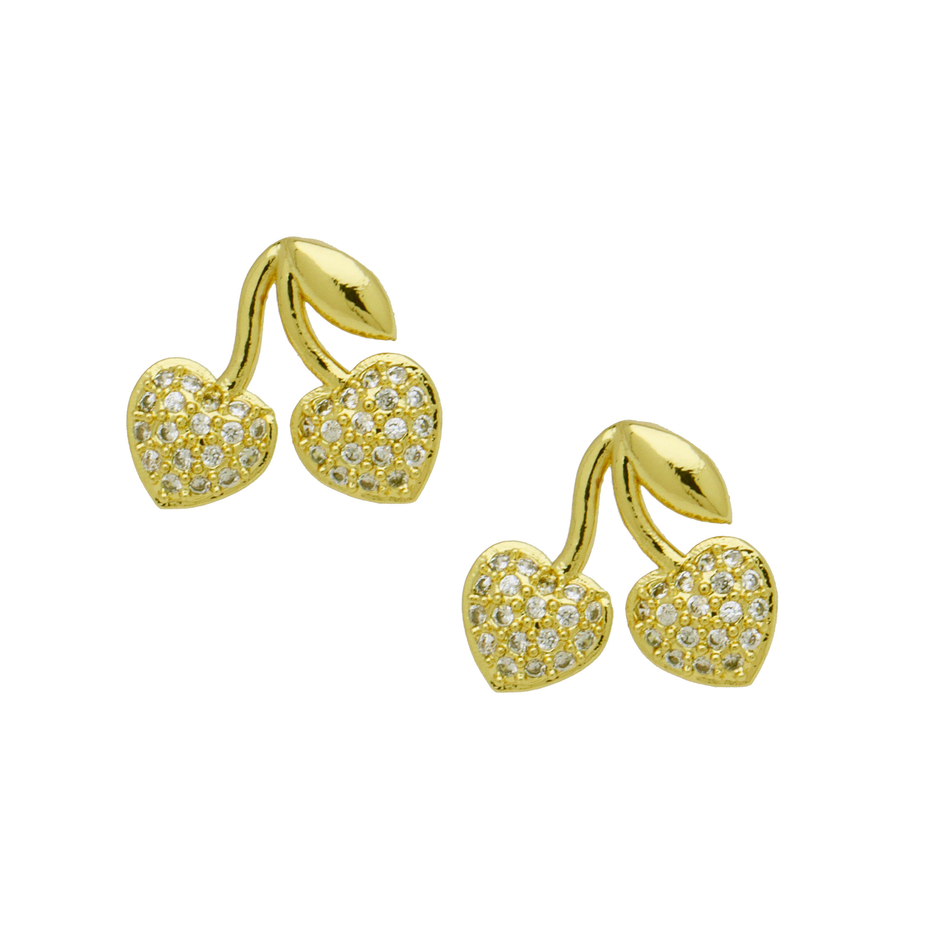 7g Weight Brass Ear Needle Material Zircon Inlay Material Ear Studs Classification 1 Pair Quantity Daily Occasion Copper Material Cherry, Strawberry Pattern Women's Gender Enamel, Inlay Design Simple Style Style 1 Pair Simple Style Cherry Strawberry Enamel Inlay Copper Zircon Ear Studs 9