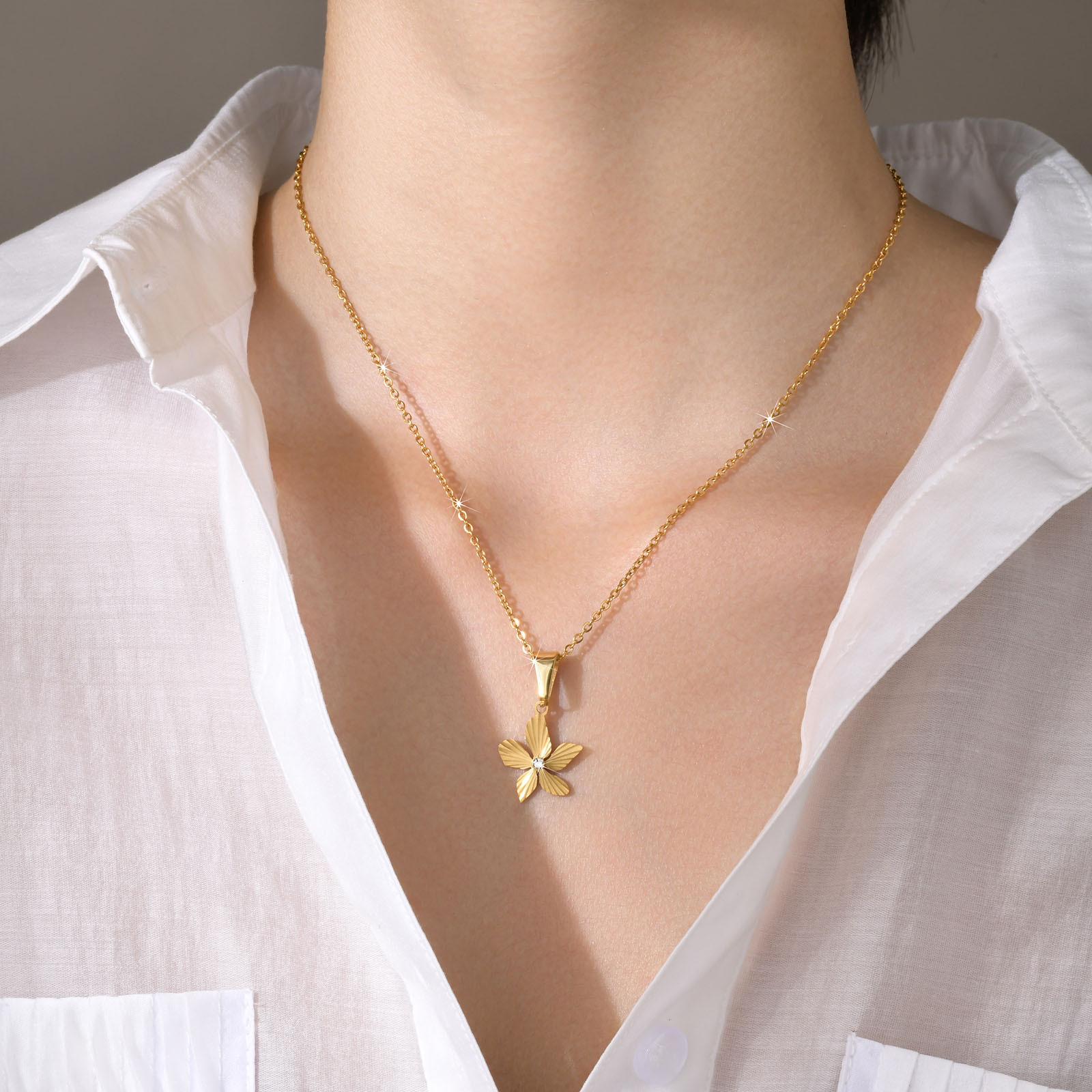 Simple Style Star Stainless Steel Plating Pendant Necklace 1 Piece