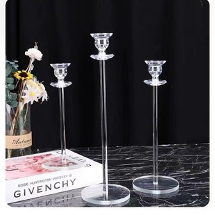 European Style Dining Table Creative Transparent Wedding Props Wedding Romantic Candlelight Home Decoration Acrylic Candlestick Ornaments