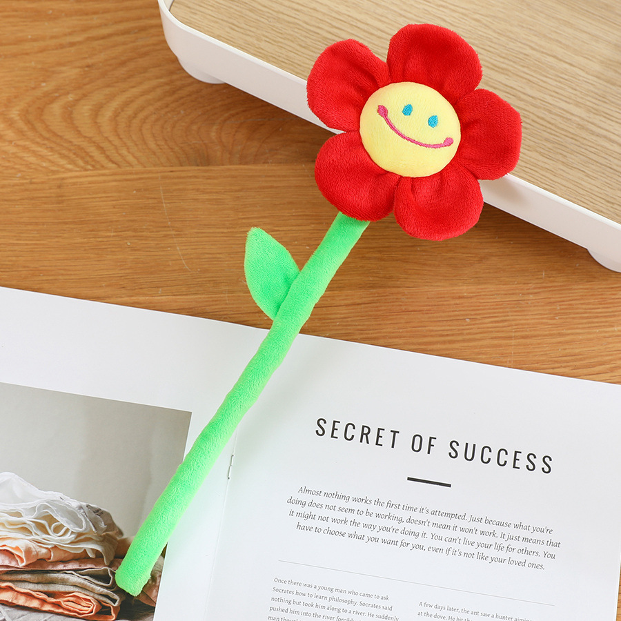 Creative Smiling Sunflower Plush Toy Rose Fabric Bouquet Curtain Flower Buckle Flower Photography Props Decoration