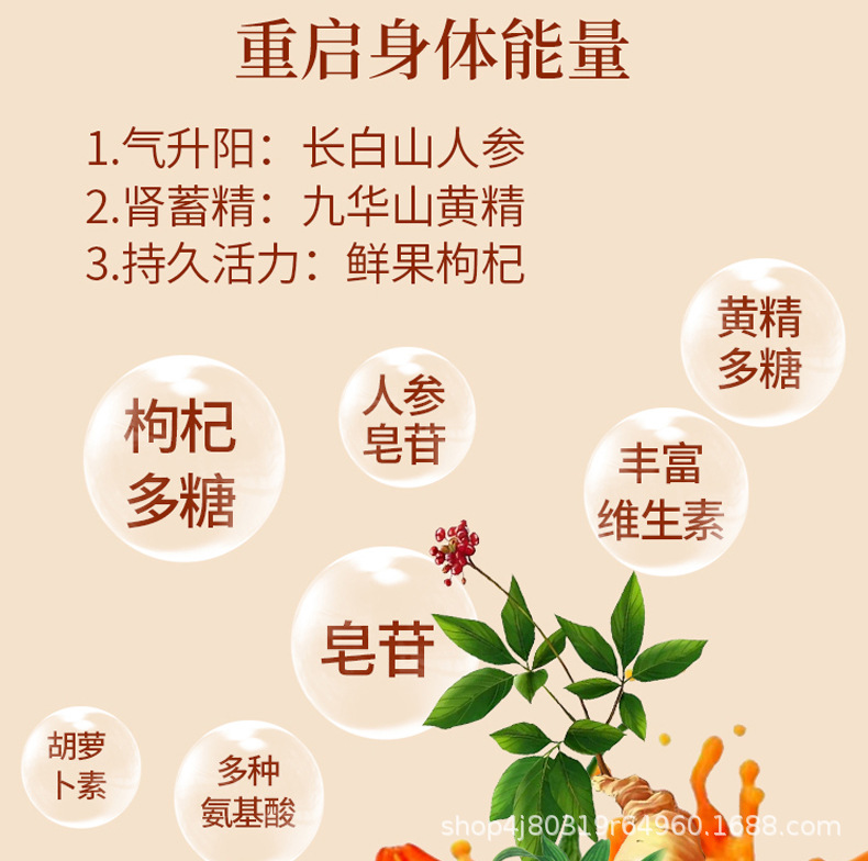 Ginseng Polygonatum Goji Berry Fresh Juice Blend Ready to Drink Herbal Wellness Beverage in use