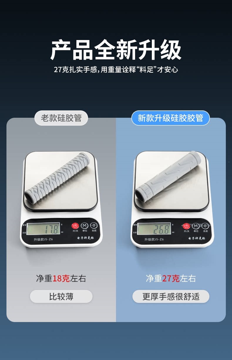 Suitable for electric vehicle and motorcycle handlebar covers, universal silicone handlebar covers, modified, thickened, anti-slip, shock-absorbing, Jihejiu