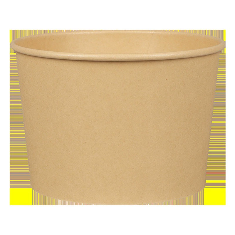 Одноразовая бумажная чаша оптом на заказ утолщенная круглая с крышкой Коммерческая коробка для еды быстрого приготовления в стойле бумажный на вынос