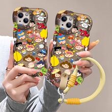 小熊家族挂绳适用苹果13手机壳iphone15plus可爱防摔14pro软硅胶X