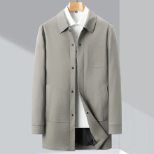 2025含棉中长款风衣男薄款春秋季商务高级感中老年行政夹克外套男