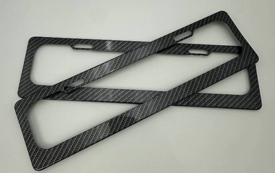 Cross-Border Supply of Black Aluminum Alloy License plate holder/license plate holder - carbon-pattern