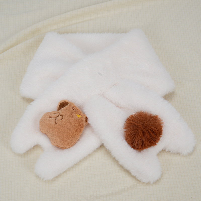 Loveable Kapibala Plush Scarf Men's and Women's Winter 2024 New Thickened Cold-proof Warm-keeping All-match Cartoon Scarf