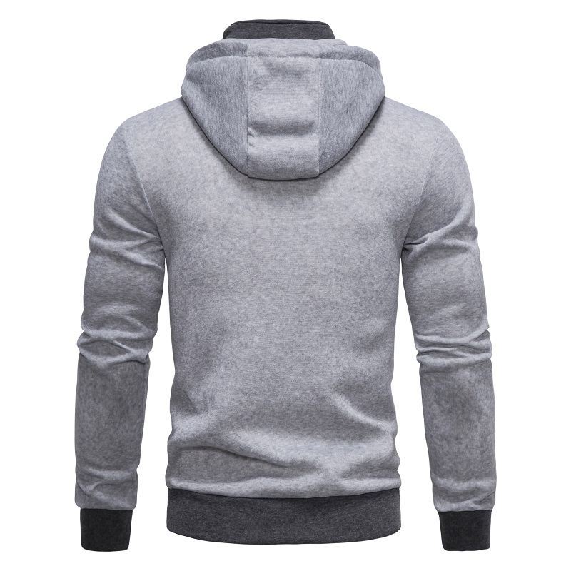 2024 spring clothing new men's fashion casual slim fit contrasting color hooded cardigan hoodie thin jacket_voghion.com