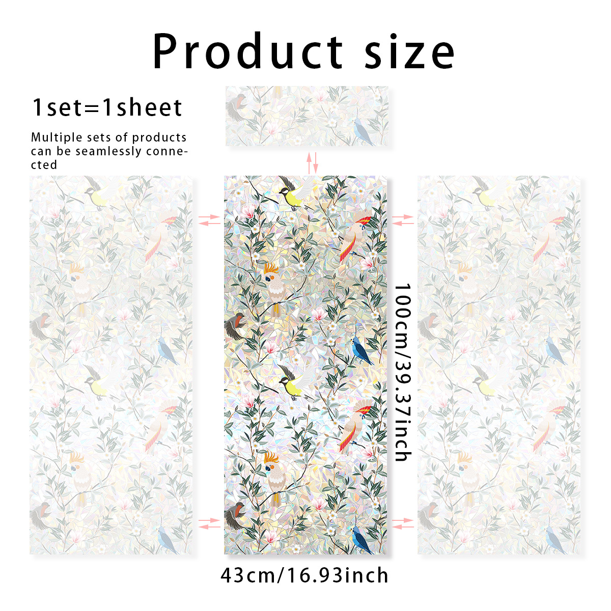 140g Weight Glass paster Home Textiles & Decor Type PVC Material Leaf Pattern Casual, Pastoral Style Casual Pastoral Leaf PVC Glass Paster Wall Art 178