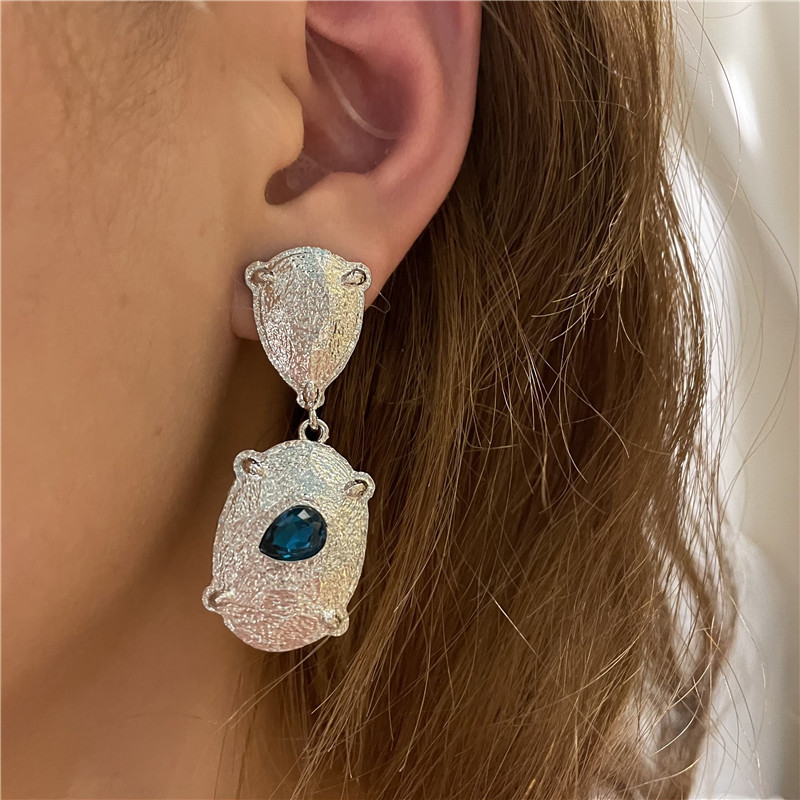 Wholesale Jewelry Spray Paint Lava Surface Colored Zircon Earrings Nihaojewelry display picture 4