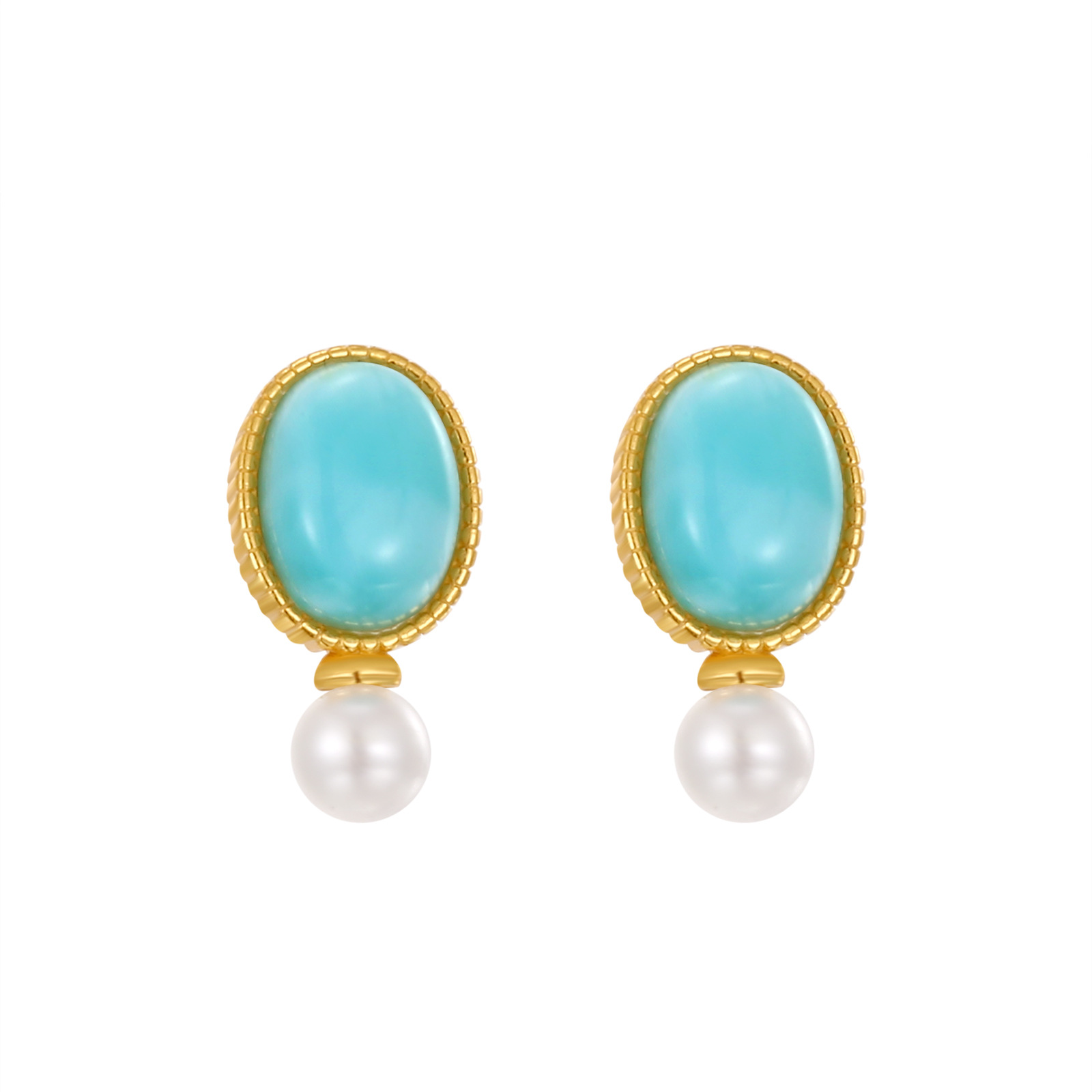 Pendientes de piedra natural marina, plata de ley s925, estilo francés, frescos, retro, delicados, accesorios para mujer aptos para el día a día, elementos geométricos