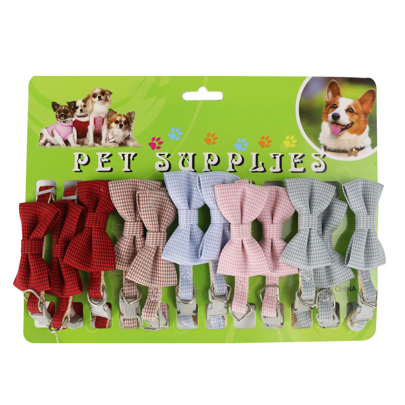 Fabricante spot nuevo collar para mascotas con lazo 12 piezas/juego de collar para perros accesorios de pajarita para mascotas collar para gatos