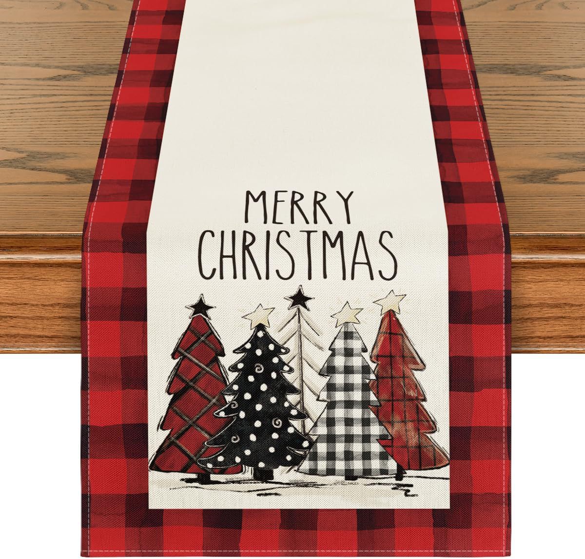 Transfronterizo 2024 Amazon nuevo árbol de Navidad festivales lino tabla bandera tabla de comedor tabla bandera de té image 13