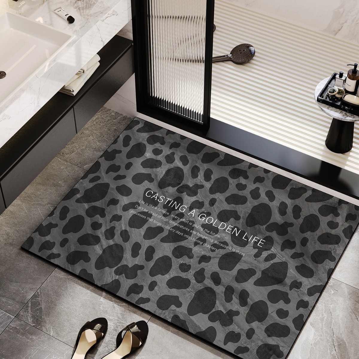 Cross-Border Bathroom Floor Mats, Household Absorbent Mats, Quick-Drying, Stain-Resistant, Non-Slip Mats, Light Luxury Diatom Mud Floor Mats, Wholesale in Stock