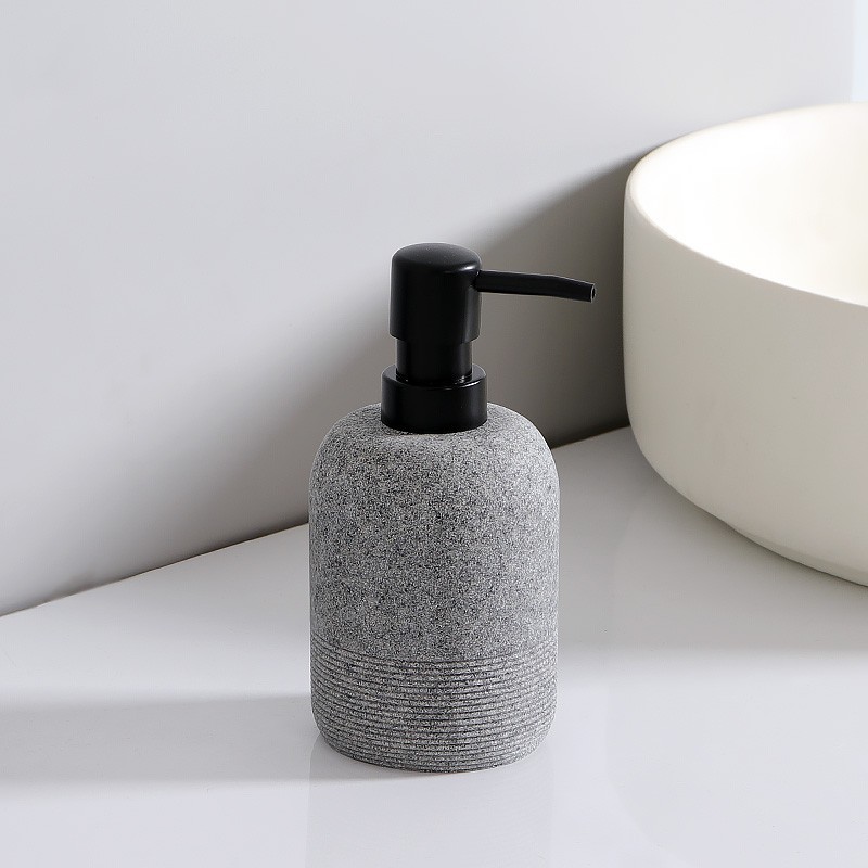 Juego de baño de arena y grava creativa nórdica, suministros de baño de hotel, botella de loción, botella de desinfectante de tocador, decoración de bandeja