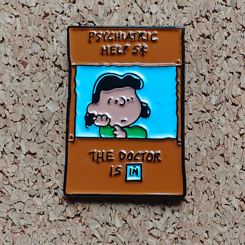 Peanuts Cartoon Enamel Pin Cartoon Anime Metal Badge Retro Animated Character Lucy Brooch