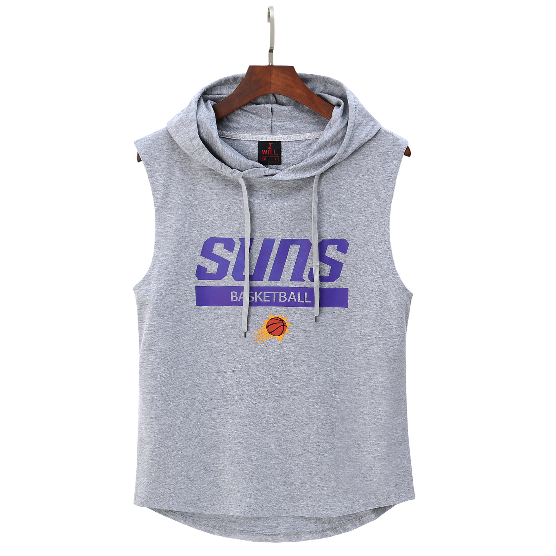 春夏款太阳队杜兰特布克美式无袖坎肩外穿健身运动休闲连帽背心