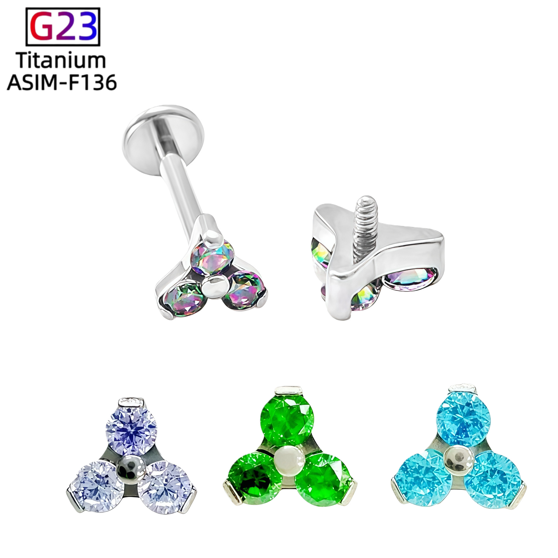 Labret stud lip piercing jewelry styling detail