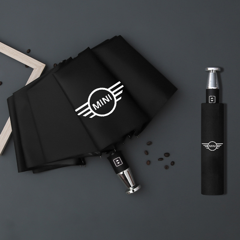 Paraguas Rolls-Royce con 10 varillas, plegado automático, revestimiento negro para protección solar, paraguas Mercedes, paraguas con logotipo de coche de tienda 4S.