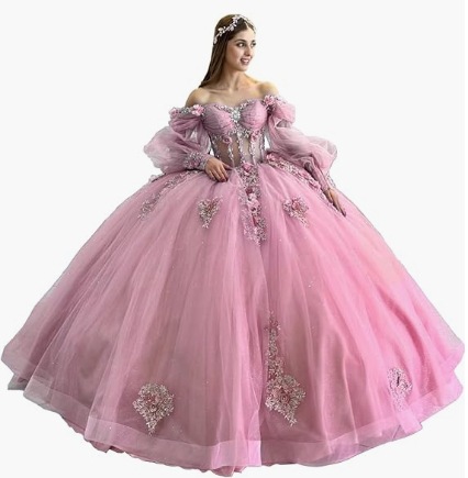 Flores vestido de adulto con mangas brillante con cuentas vestido dulce 2026 nuevo vestido de baile de hombro para mujeres image 26