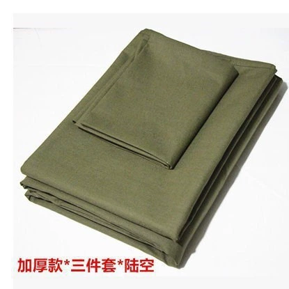 Прямые продажи с фабрики, военный зеленый чистый хлопок, удлиненный пододеяльник, простыни, конверт, наволочка, наматрасник для односпальной кровати, мягкий комплект из 3 предметов