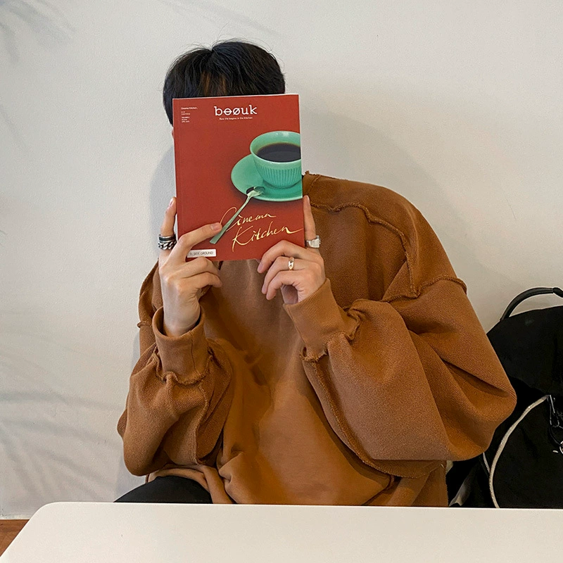 [Clearance] мужской свободный свитер с круглым вырезом, модный универсальный топ с капюшоном в Корейском стиле, новая рубашка с пуловером