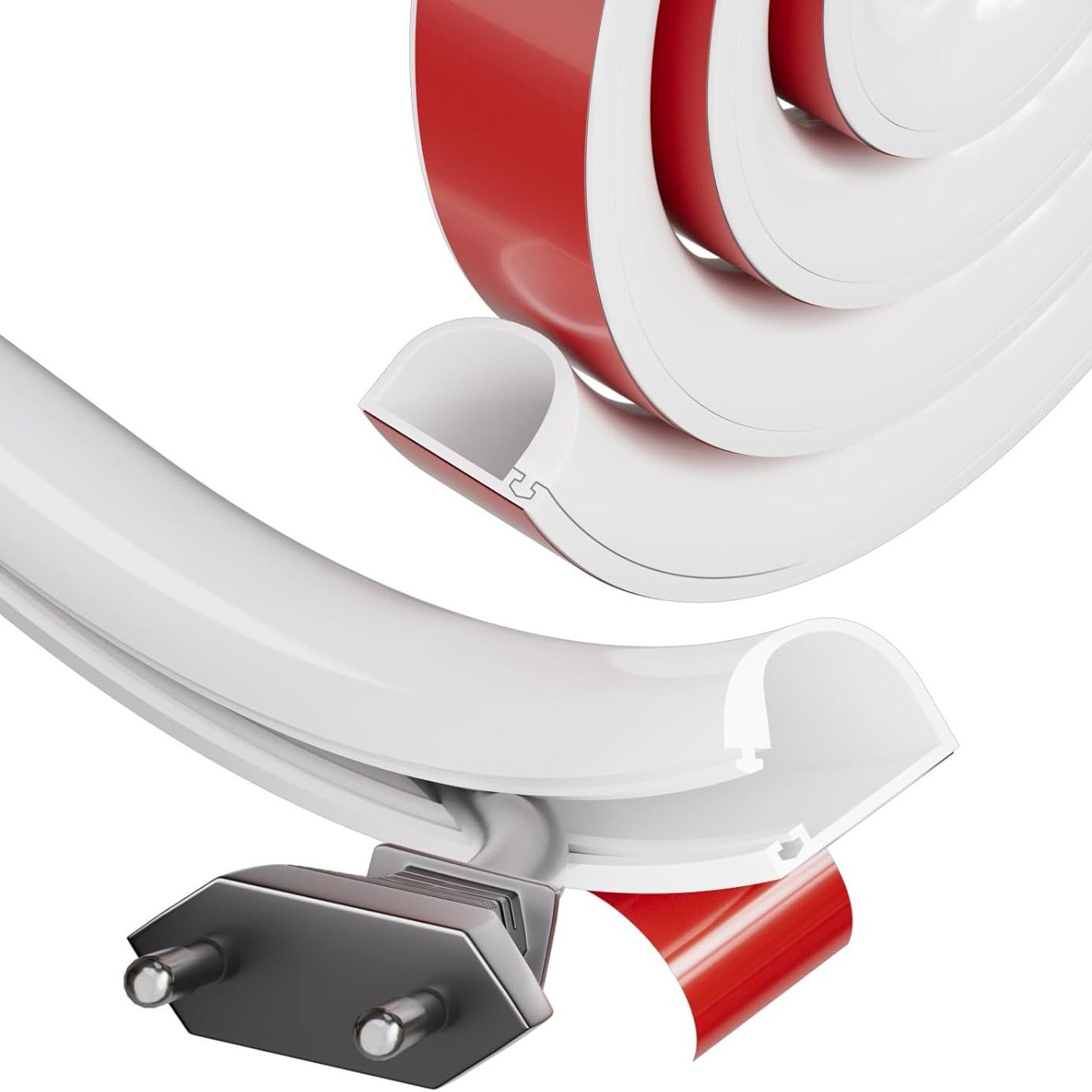 跨境软线槽硅胶D14 自粘免钉穿线槽D18 电视线缆藏匿器长度可裁