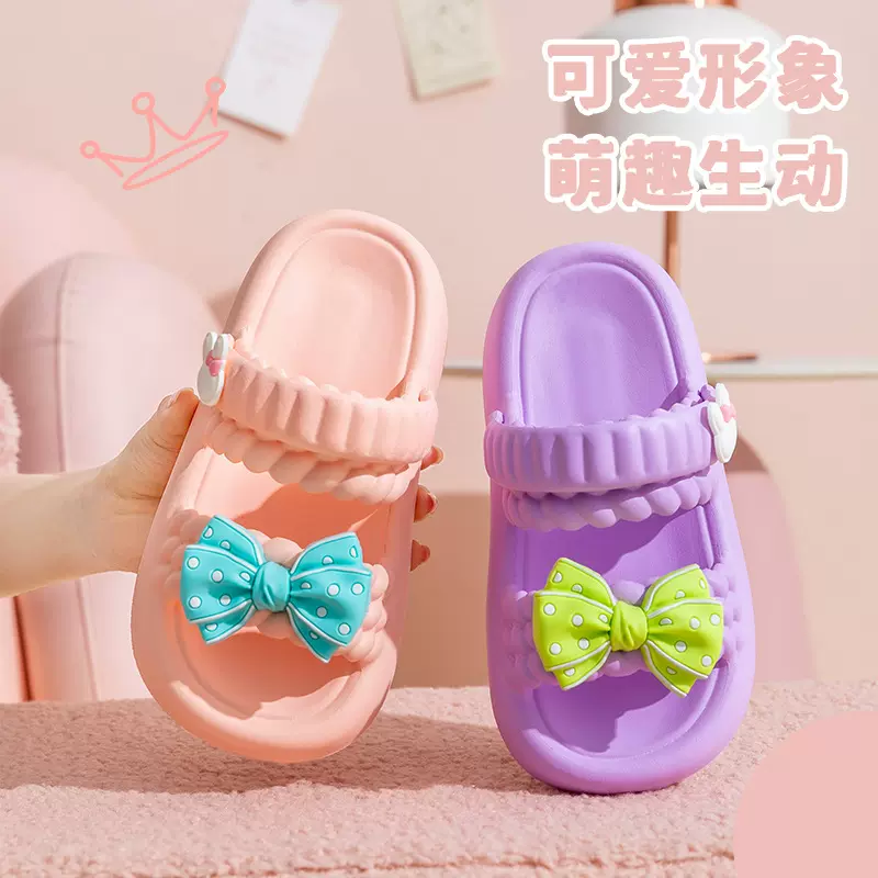 新款亲子拖鞋女夏百搭踩屎感网红时尚居家软底女孩居家外穿凉拖鞋