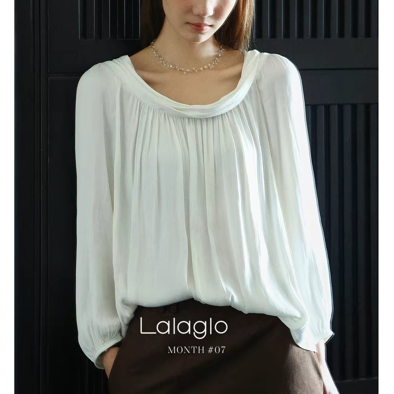 Lalglow 法式气质正反两穿宽松垂感显瘦系带罩衫上衣女2026早秋 女装厂家批发实拍图