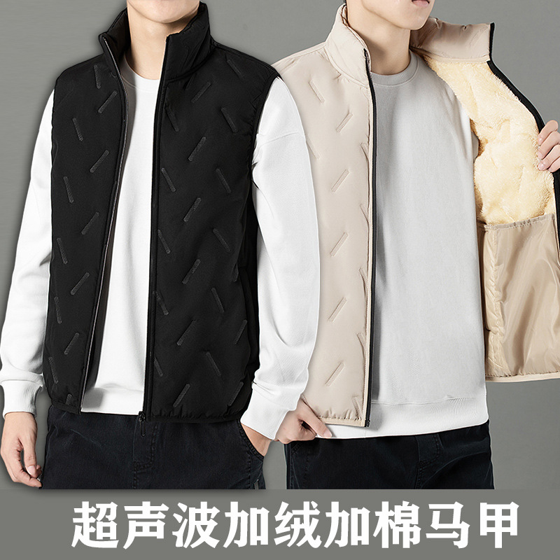 Transfronterizo otoño y invierno chaleco de hombre chaleco de color sólido marca coreana de moda con camisa gruesa de hombro de hombre gran chaqueta de pareja