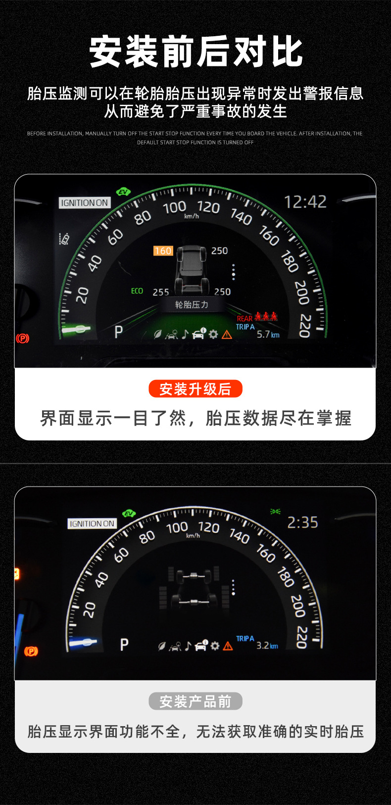 Suitable for Toyota RAV4 Wilanda Instrument Tire Pressure Monitor Ralink Corolla Fenglan Ruifang Camry