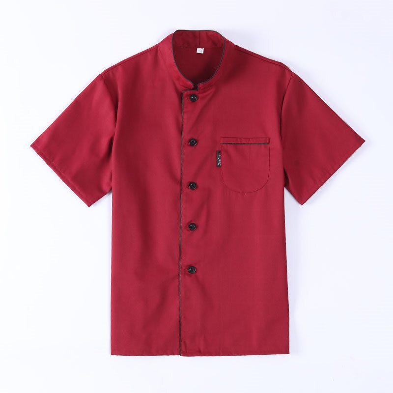 シェフ服キッチンベーキングホテル食堂レストランシェフ作業服半袖通気性薄い白い長袖|undefined
