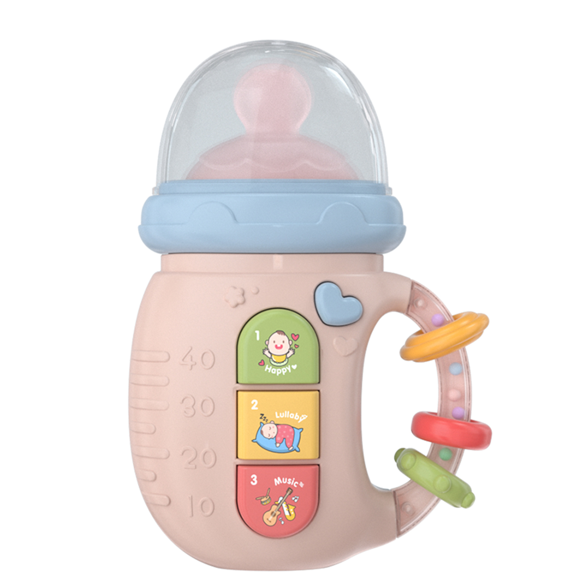 Baby Electric Soothing Baby Can Chew and Grind Teething Bottle Rattle Chinese and English Bilingual Early Education Light Music Toy