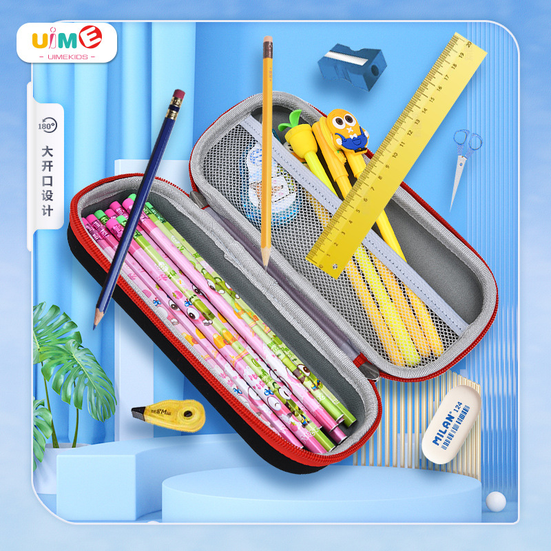 Uimé caja de papelería para niños caja de papelería 3D ancla estudiante de escuela primaria caja de lápices de EVA de dibujos animados caja de lápices tridimensional resistente a la caída