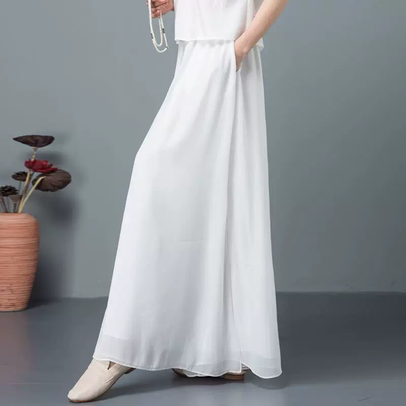 Модные шелковые шифоновые брюки для отдыха, юбка, oversize, плюс-размер, облегающие