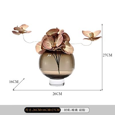 갈색 유리 꽃꽂이 2