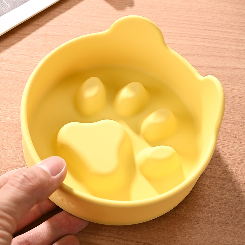 Tazón de comida lenta de silicona de color dopamina para perros pequeños y medianos, alimentador de peluche, tazón de perro, suministros de tazón de silicona para mascotas