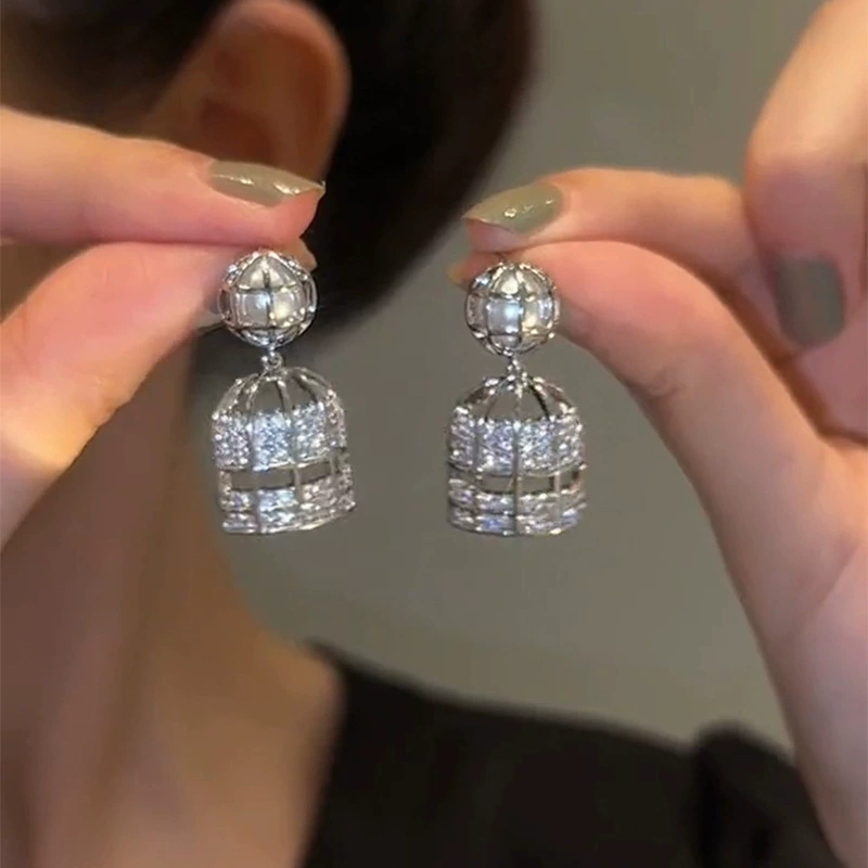 Серебряная игла, цирконы, модные универсальные серьги из жемчуга, стиль высокого качества, стиль «легкая роскошь», оптовая закупка