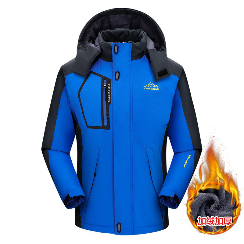 Chaqueta cortavientos deportiva de gran tamaño para hombre, impermeable, cortavientos y cálida para otoño e invierno, chaqueta holgada de forro polar para hombre.