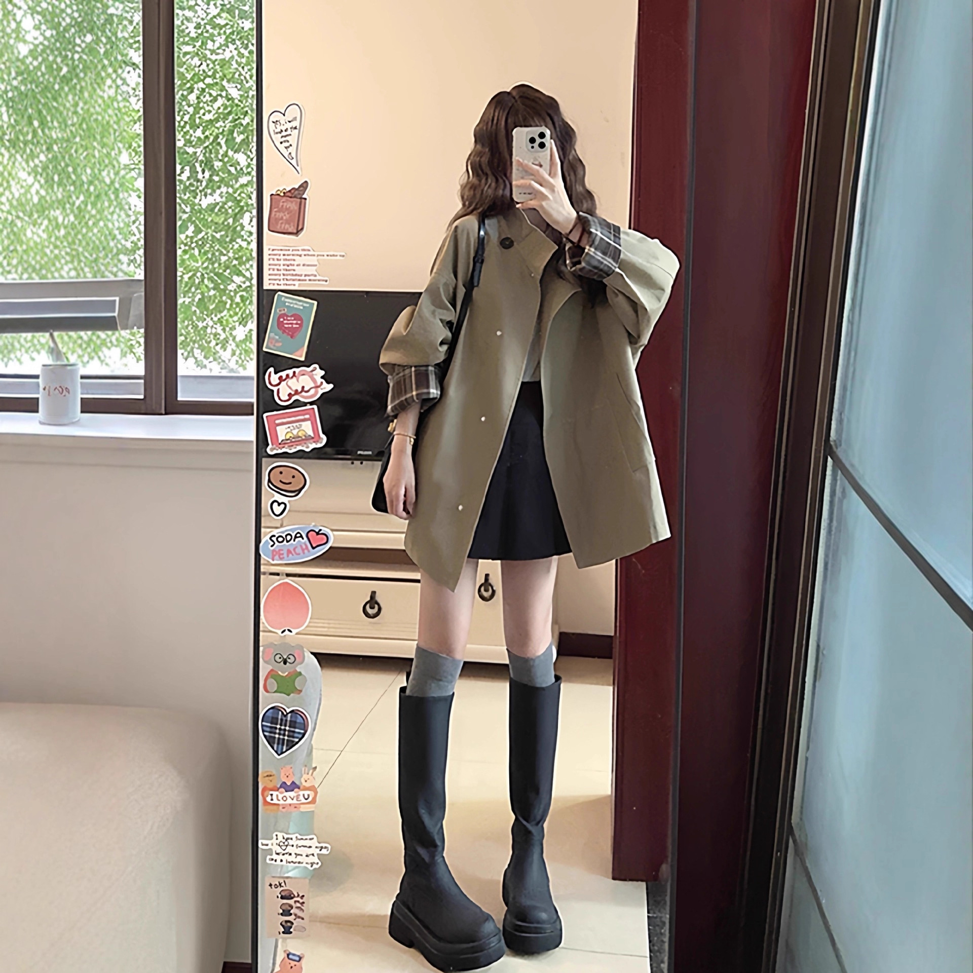 British Style Ceiling Khaki Windbreaker Jacket for Women Korean Style Loose Slimming Look Mid-Length 2025 Early Autumn Coat