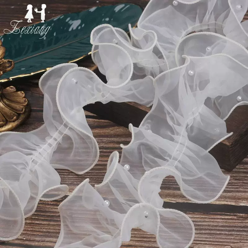 母亲节芭蕾风网纱鲜花包装花边褶皱纱小香风花束内衬围边裙欧根纱