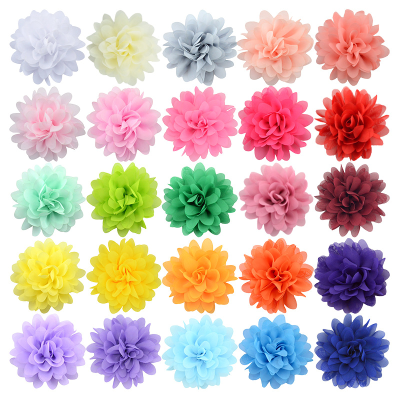 Handmade 10cm Laser Cut Chiffon Fabric Flower diy Children's Hair Accessories Headflower Shoes and Hats Clothing Accessories