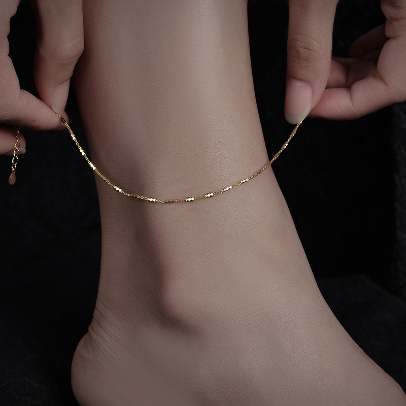 S925 tobilleras espumosas de plata de ley para mujeres de nicho Adornos de pies de alta gama Italia Wanli Flash Star Cadena de pies